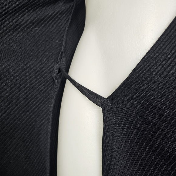 Anne Fontaine Aloyse Black Sweater Wrap Dress Slit Puff Balloon Sleeve Size 42 - Picture 9 of 13